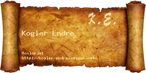 Kogler Endre névjegykártya